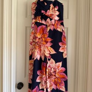 Trina Turk Floral Jumpsuit in Navy and Pink